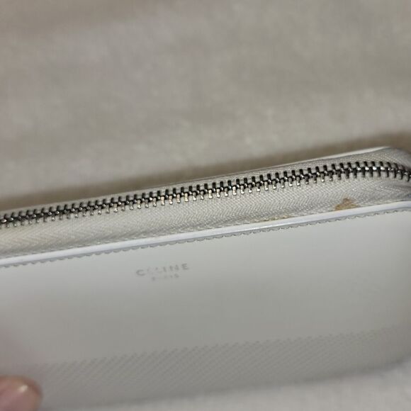 Celine Patent Leather Zip Around Wallet in Ivory - Picture 5 of 8